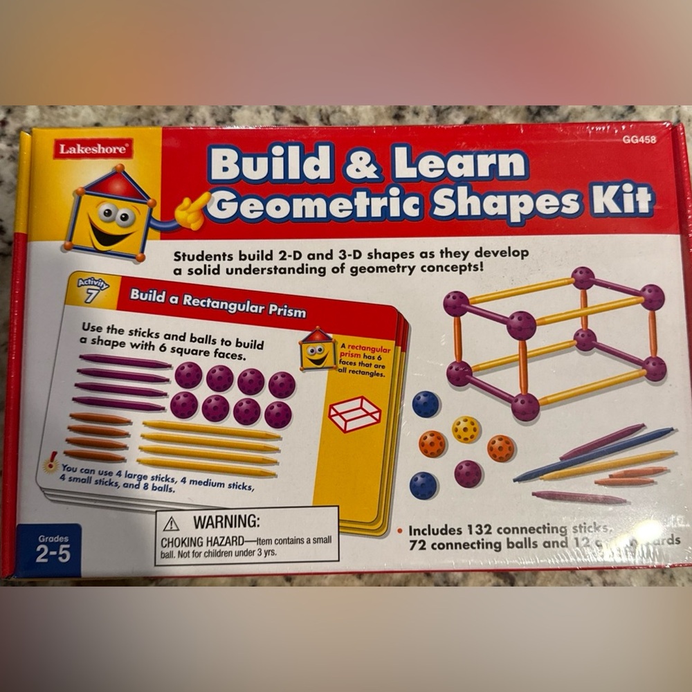 Lakeshore Learning 3-D Geometric Shapes Building Kit STEM Math Grade 2-5 NEW